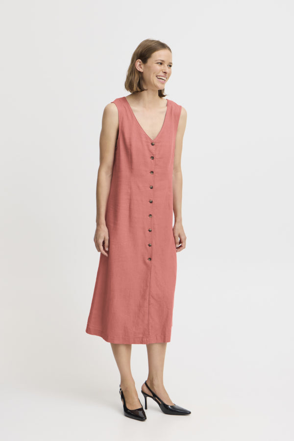 Falakka Button Dress - Light Mahogany