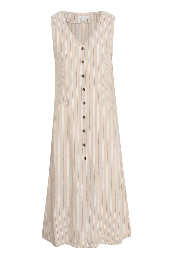 Falakka Button Dress - Humus Stripe Mix