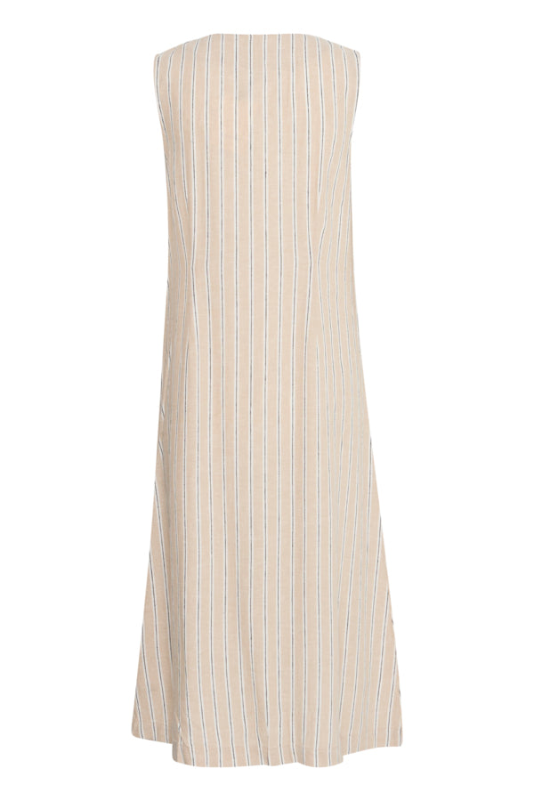Falakka Button Dress - Humus Stripe Mix