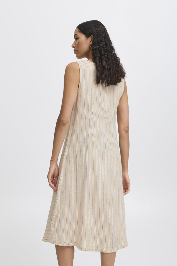 Falakka Button Dress - Humus Stripe Mix