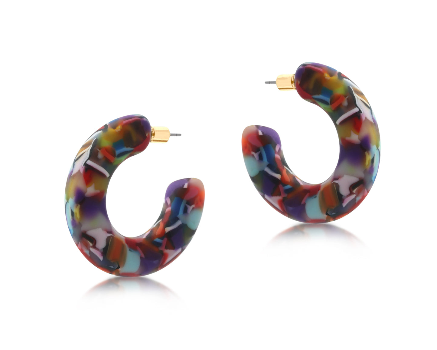 Amy Matte Resin Hoop Earrings - Mix
