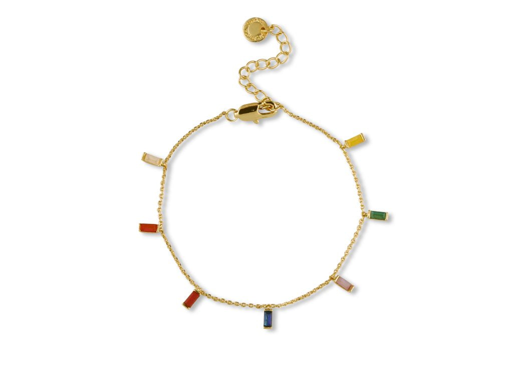 Nicole Delite Crystal Demi Fine Baguette Bracelet - Gold