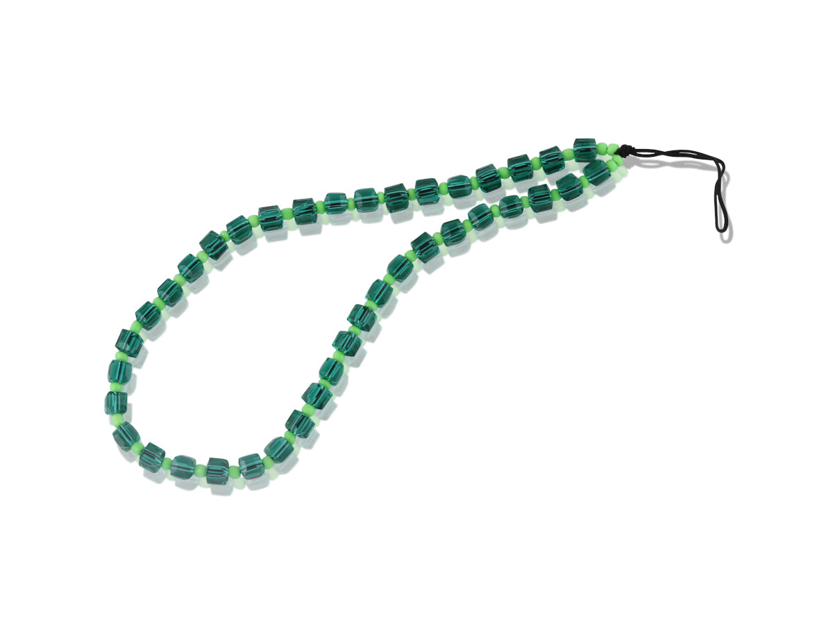 Odette Square Bead Phone Strap - Green