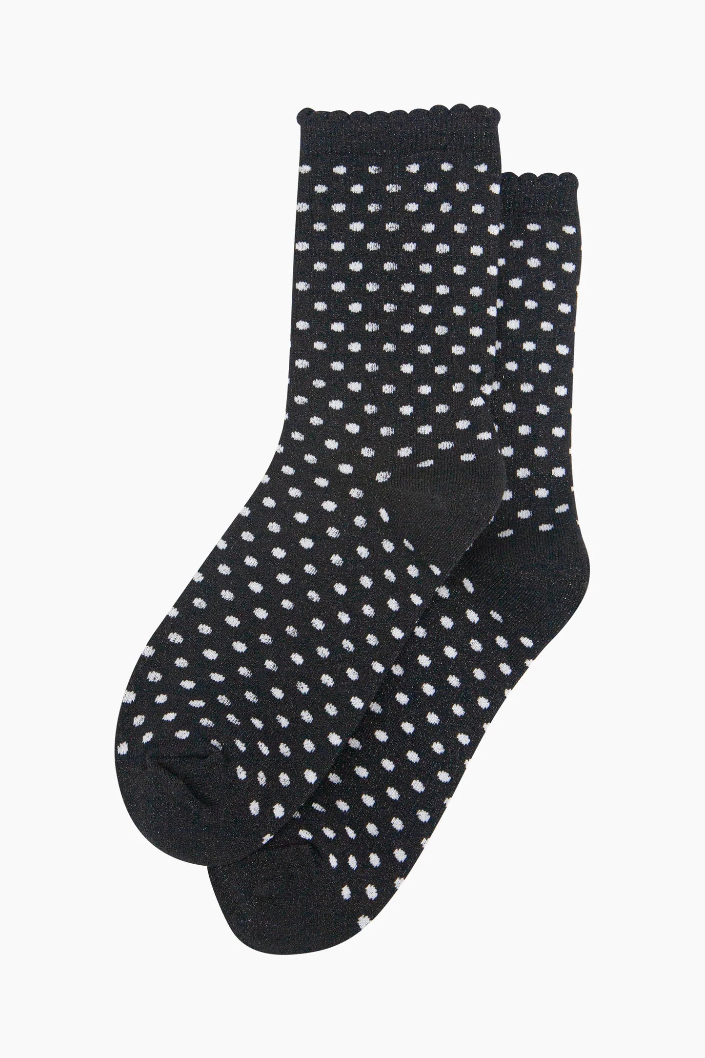 Glitter Socks - Black/White, Polka Dots