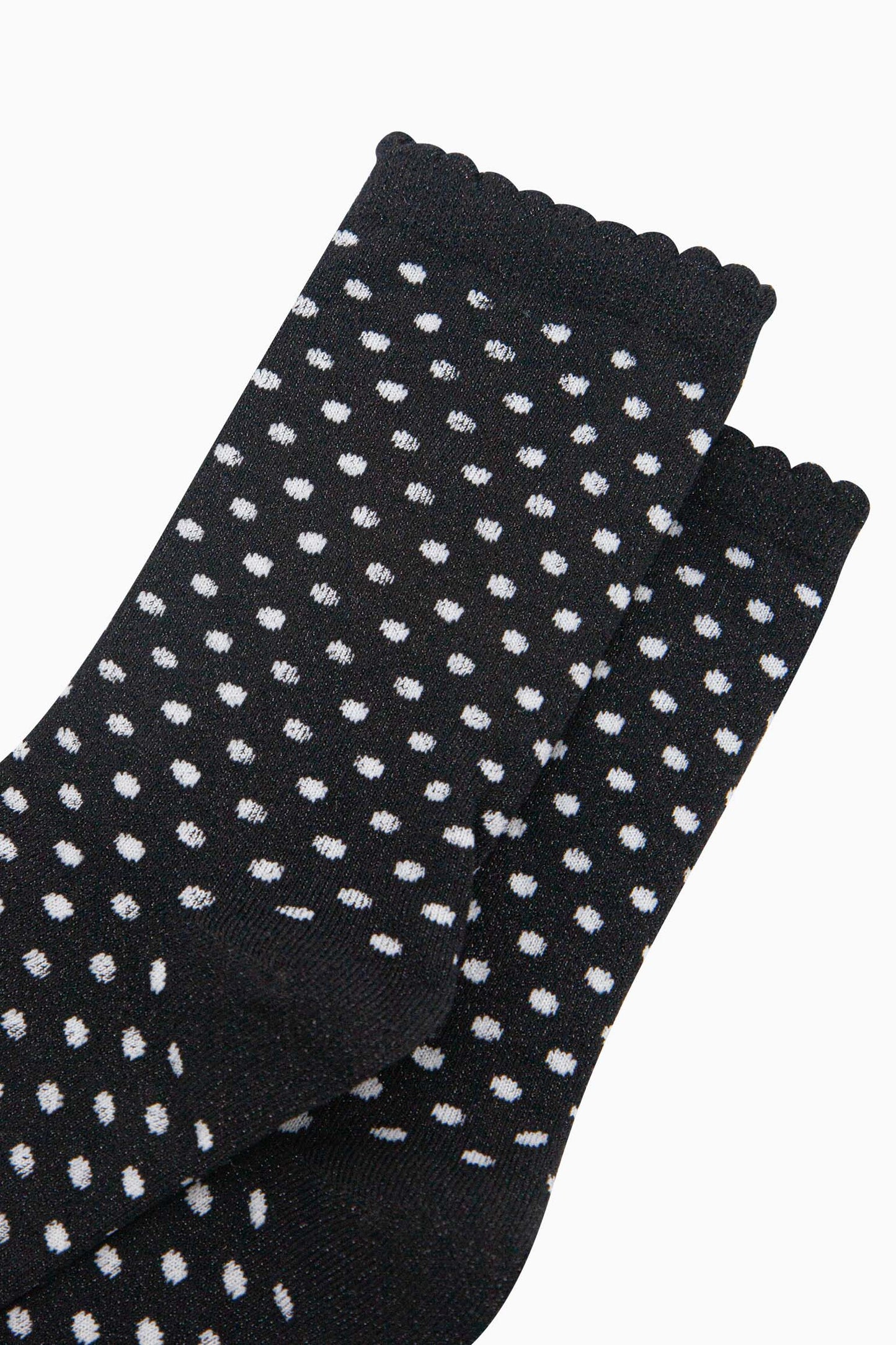 Glitter Socks - Black/White, Polka Dots