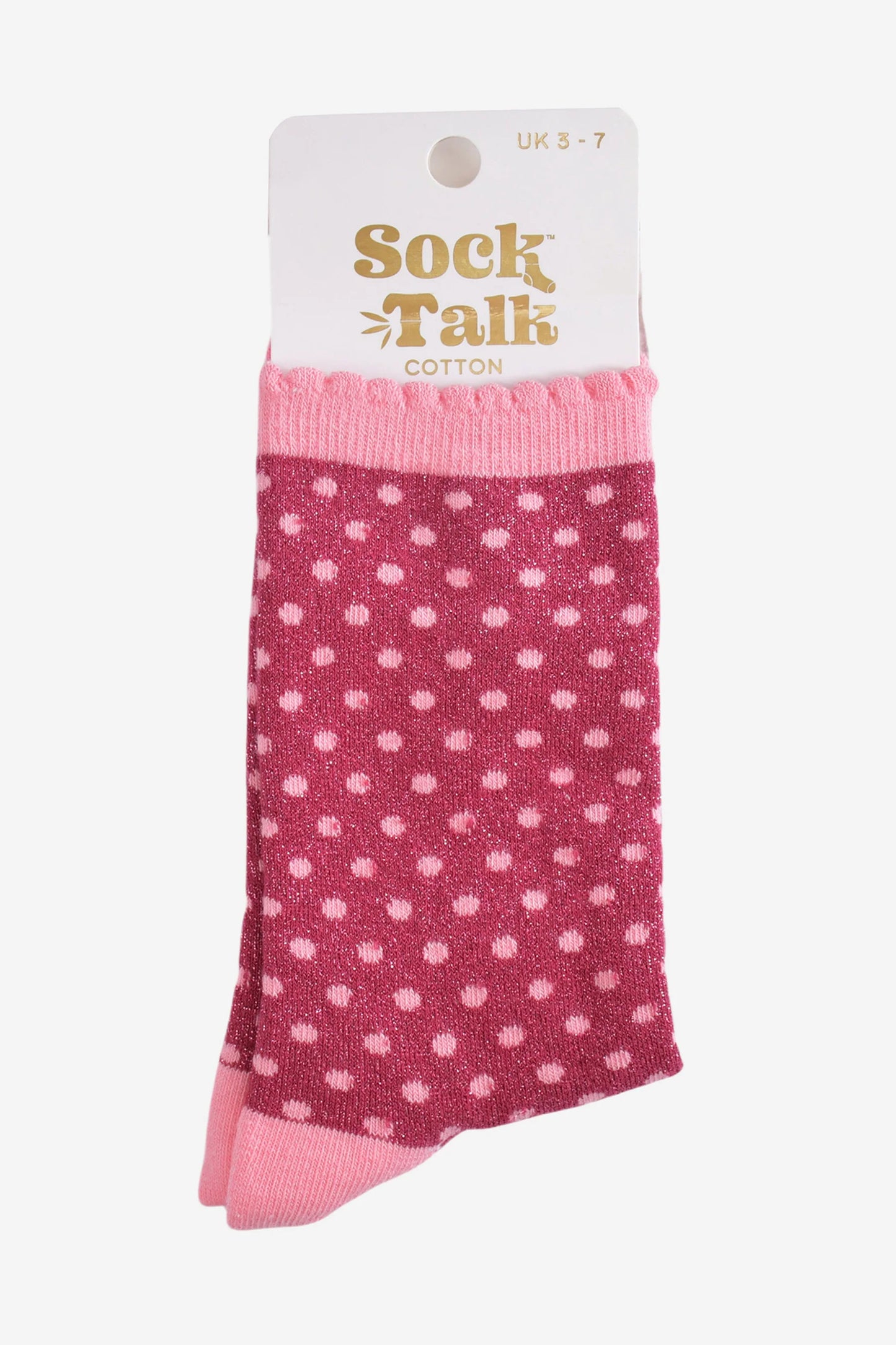 Glitter Socks - Berry/Pink, Small Polka Dot