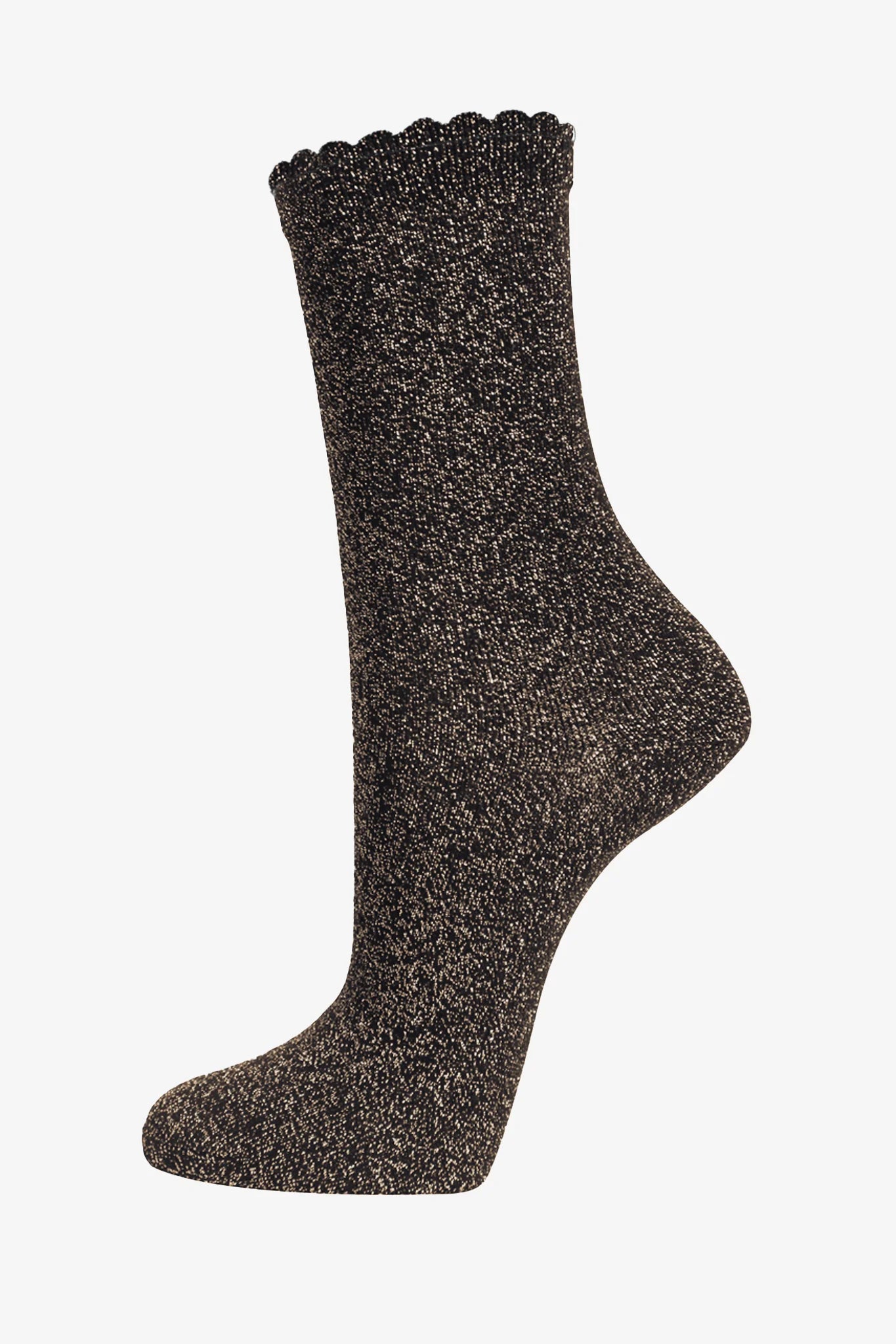 Women's Glitter Socks - Black/Copper