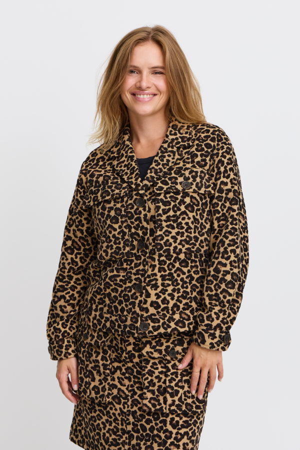 Alice Short Jacket - Brown Animal Print