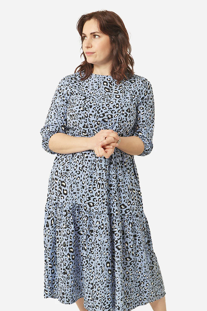 Leopard tiered dress sale