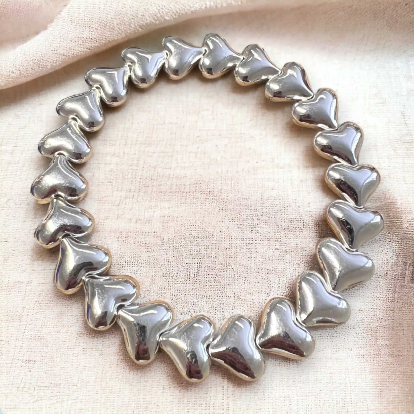 Multi Heart Stretch Bracelet - Silver