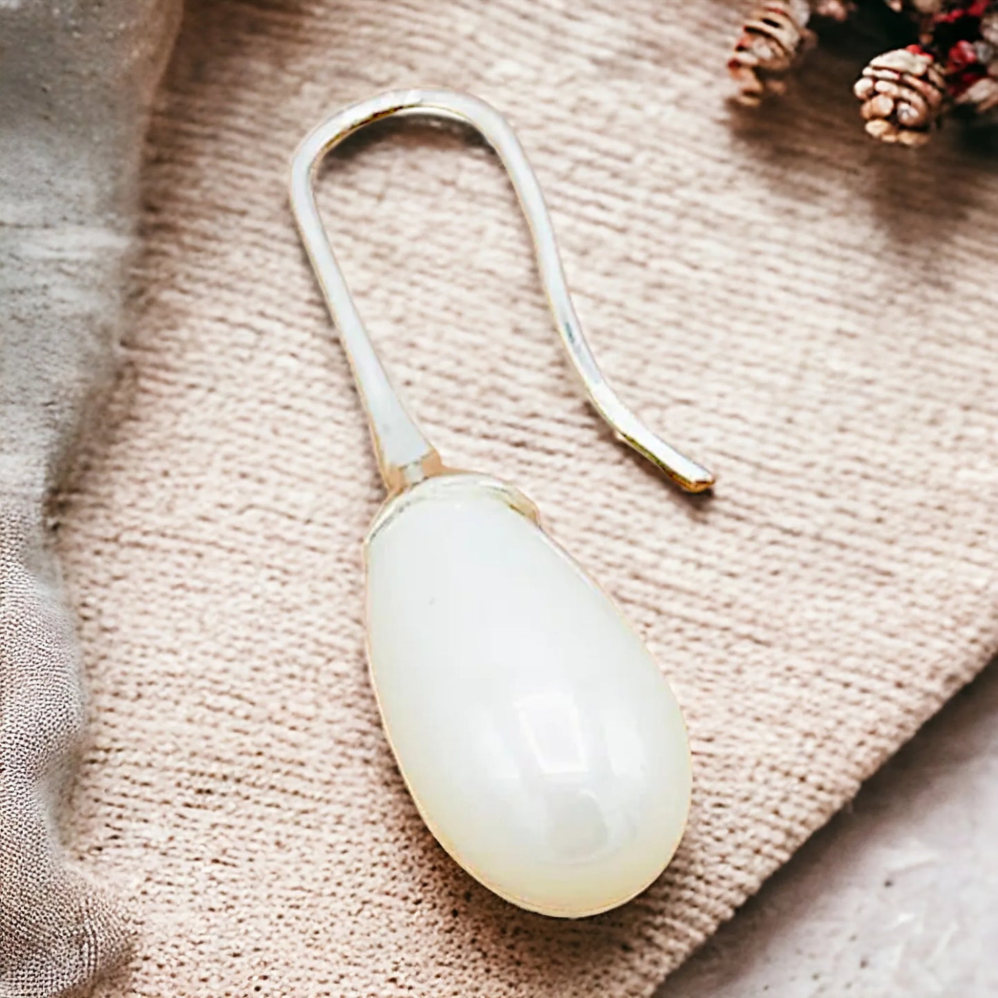 Drop Pearl Earrings - Silver