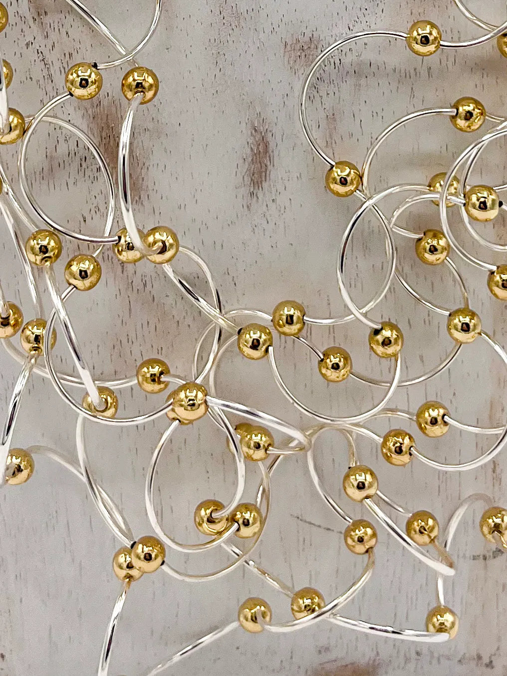 Linguine With Beads - Silver/Gold