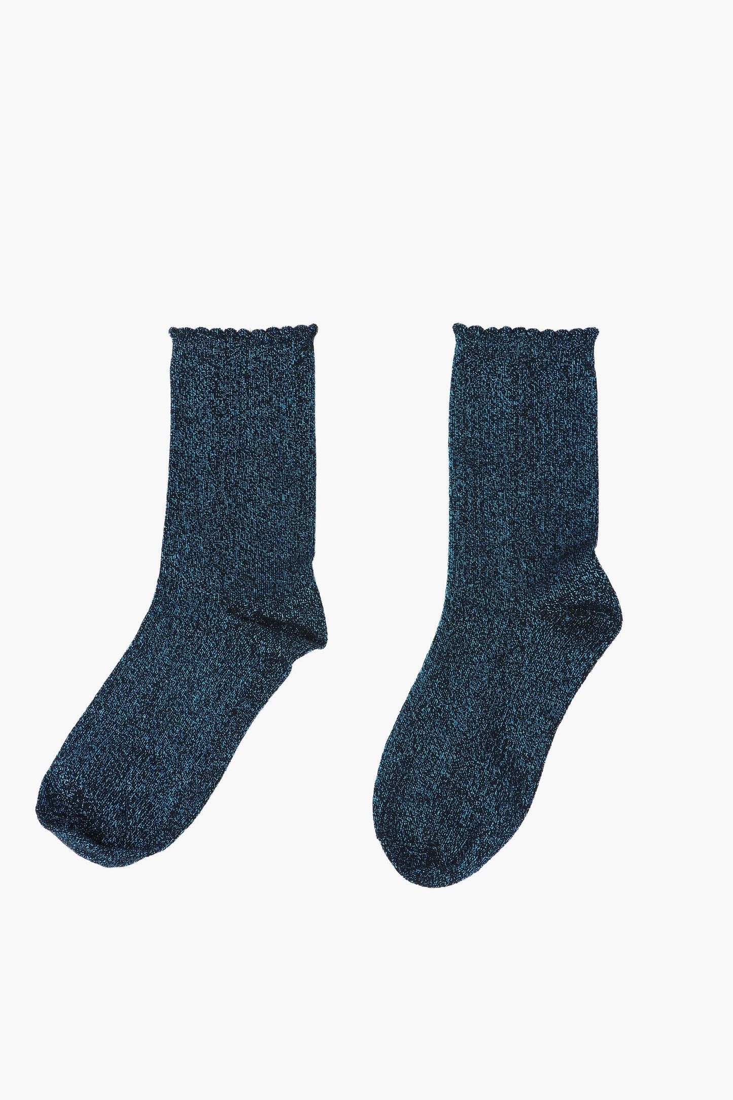 Women's Glitter Socks - Black/Turquoise