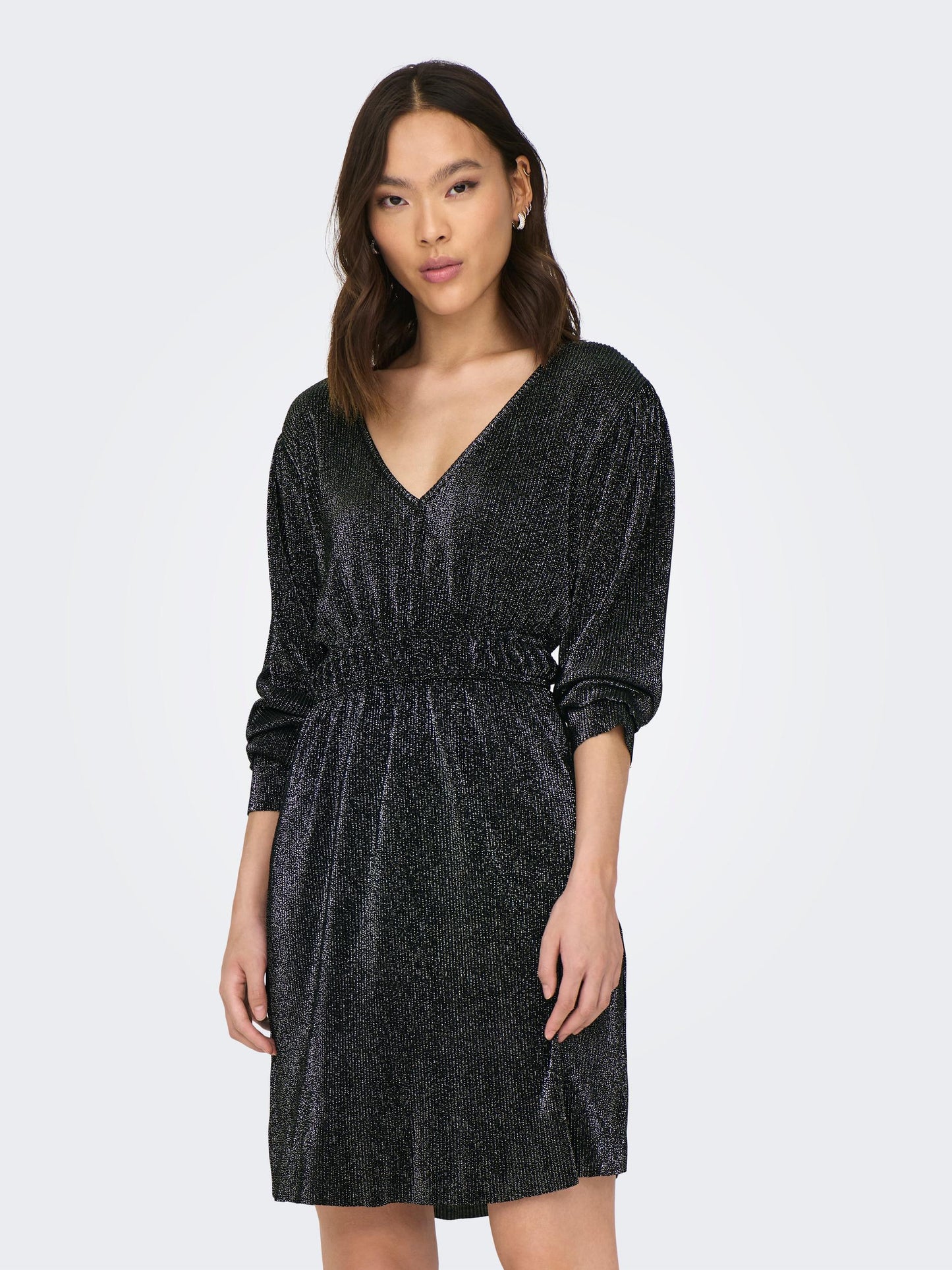 Vilma Glitter Dress - Black Silver