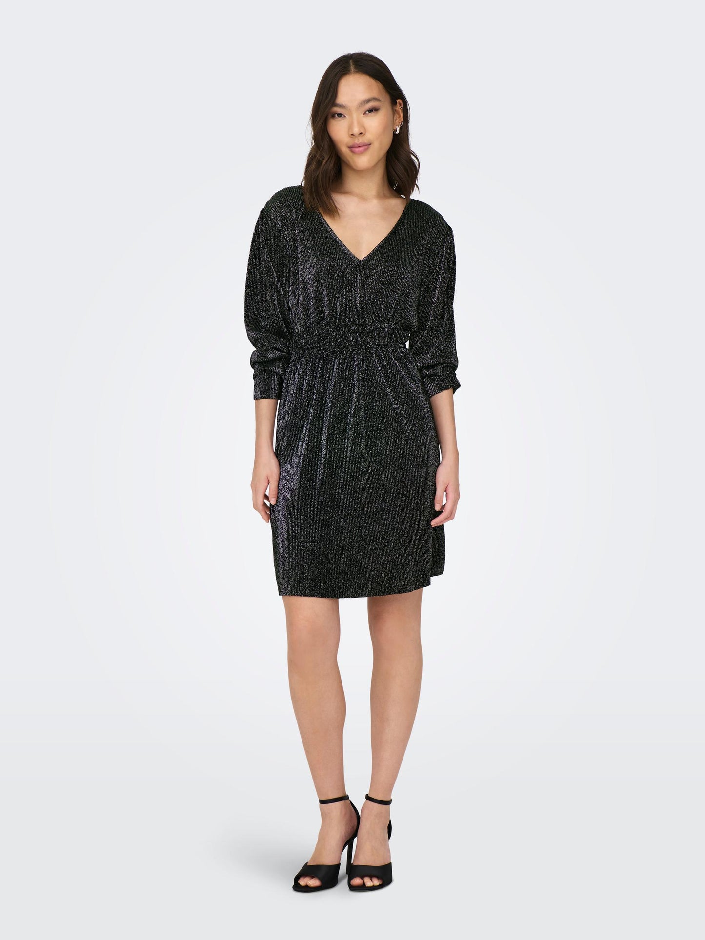 Vilma Glitter Dress - Black Silver