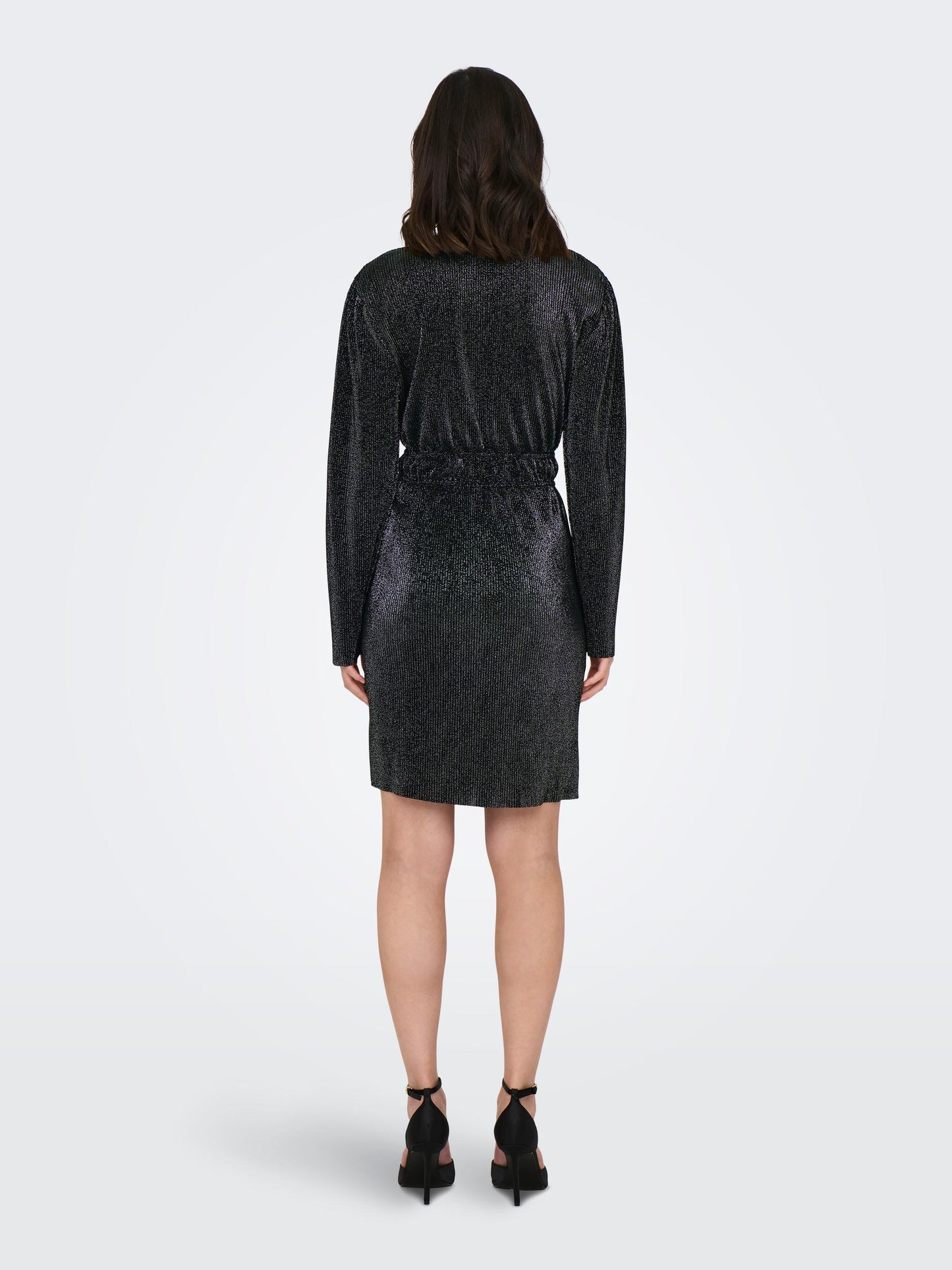 Vilma Glitter Dress - Black Silver