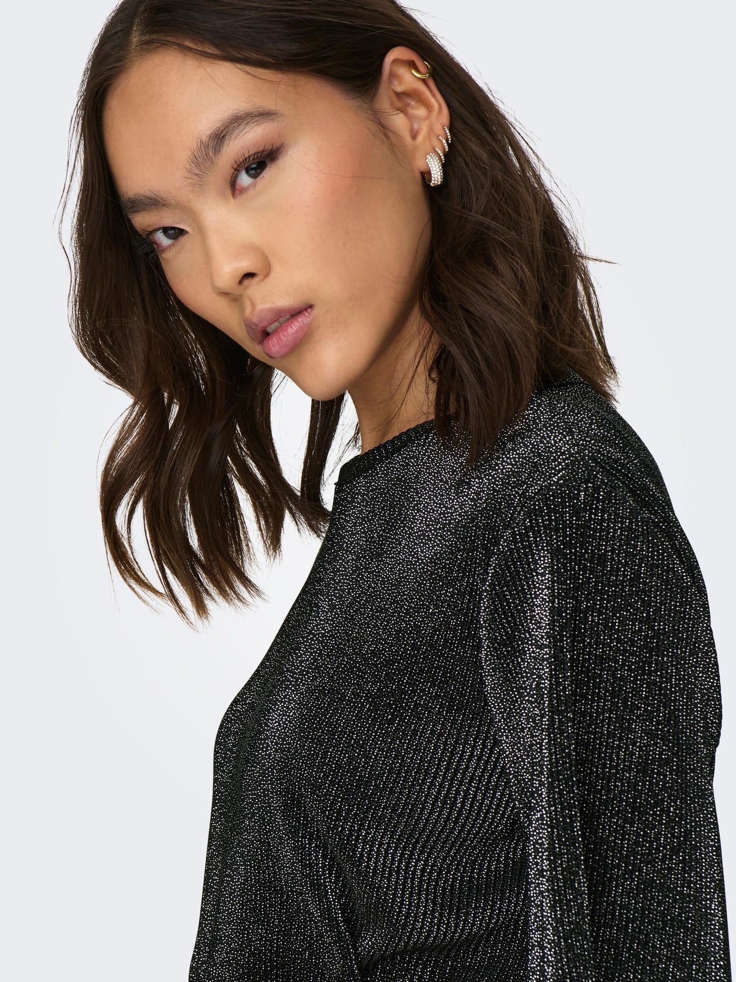 Vilma Glitter Top - Black