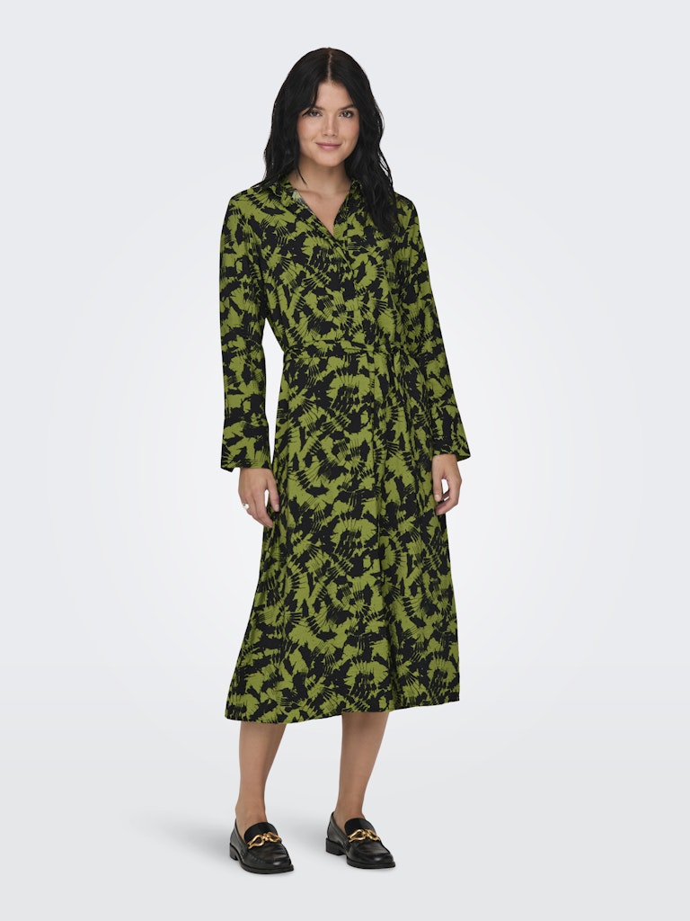 Line Life Midi Shirt Dress - Woodbine
