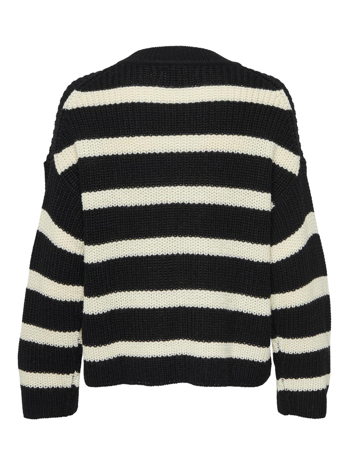 Justy Striped Knit - Black/Eggnog