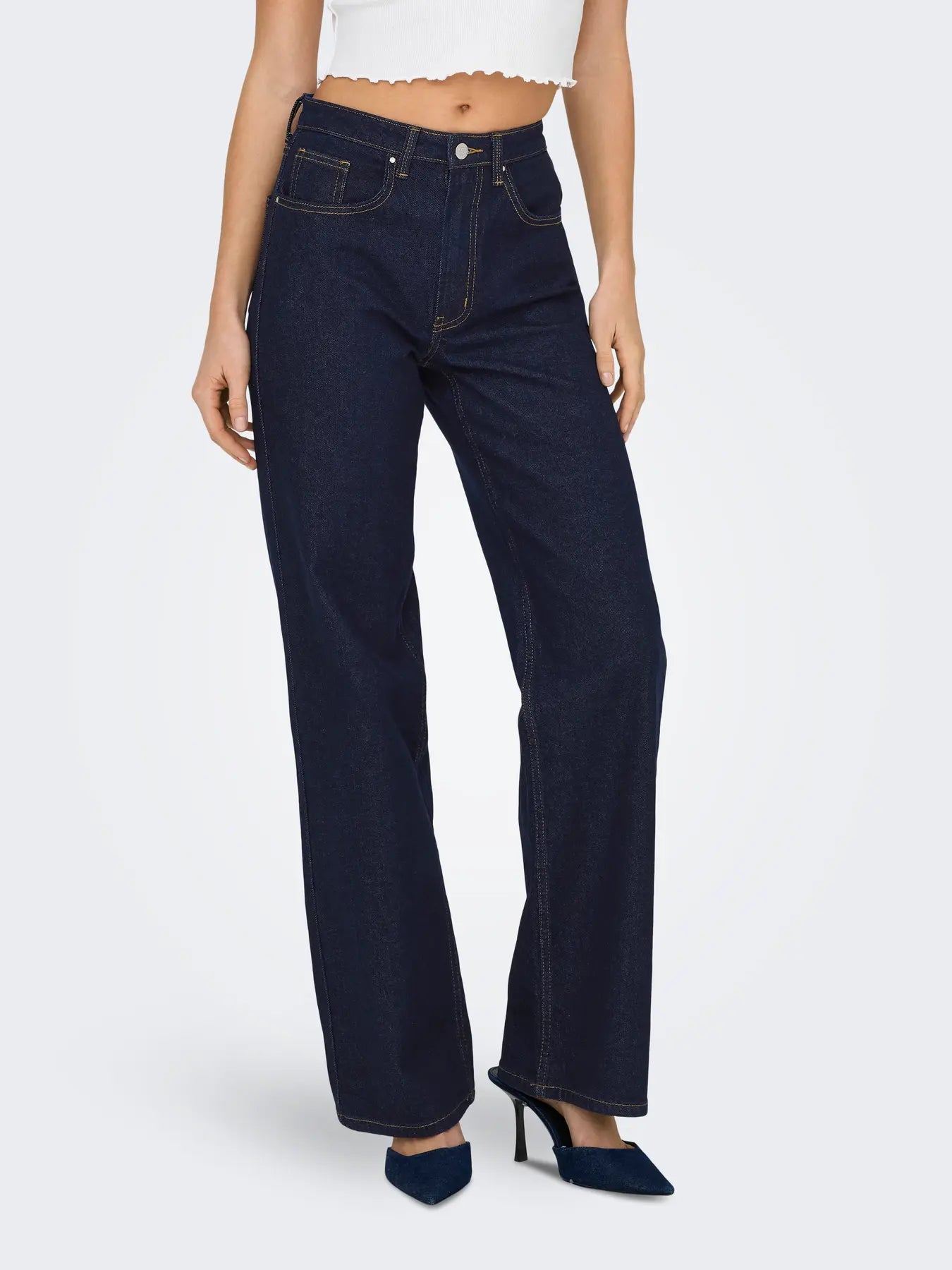 Juicy Wide Leg Jeans - Dark Blue Denim