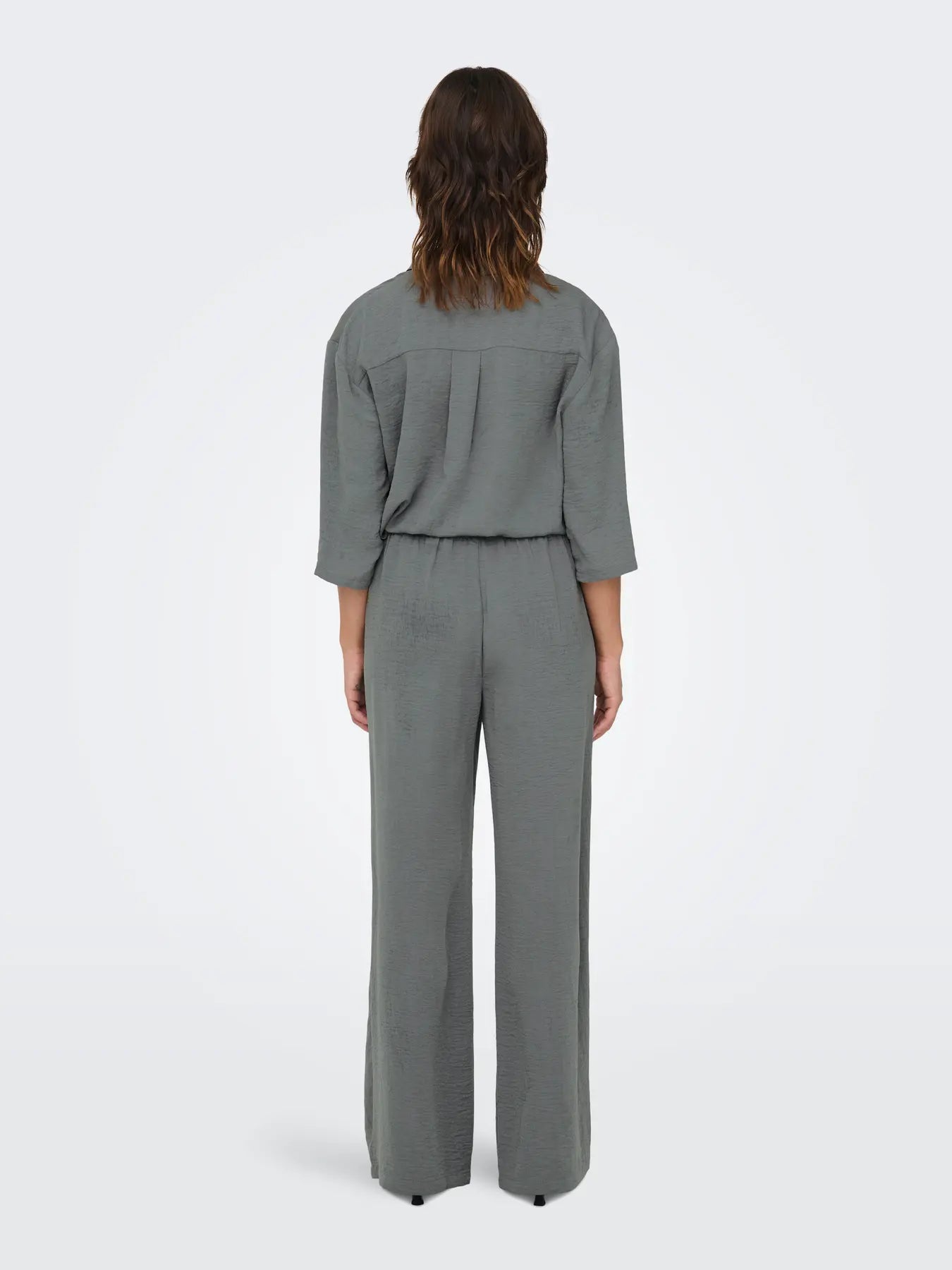 Divya Life High Waisted Wide Pants - Steel Grey