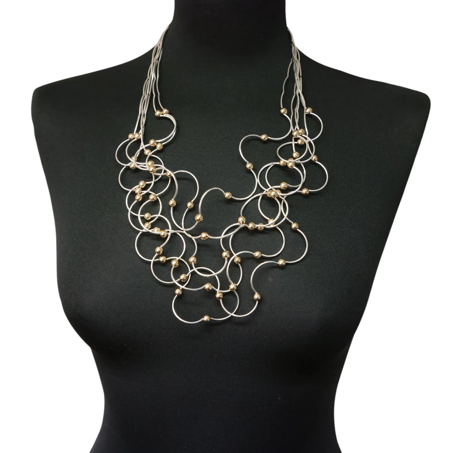 Linguine With Beads - Silver/Gold