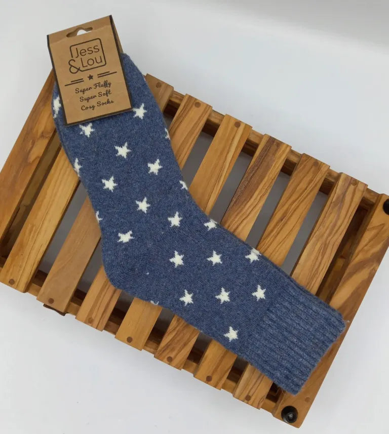 Star Cosy Socks - Blue