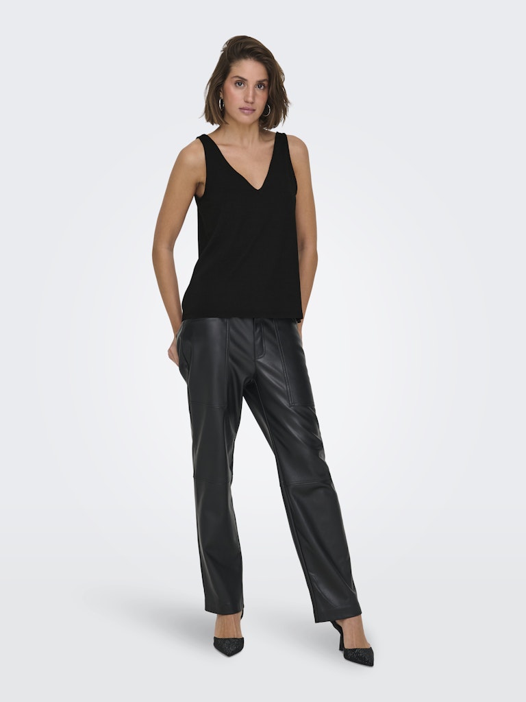 Queen V-Neck Glitter Top - Black Oda