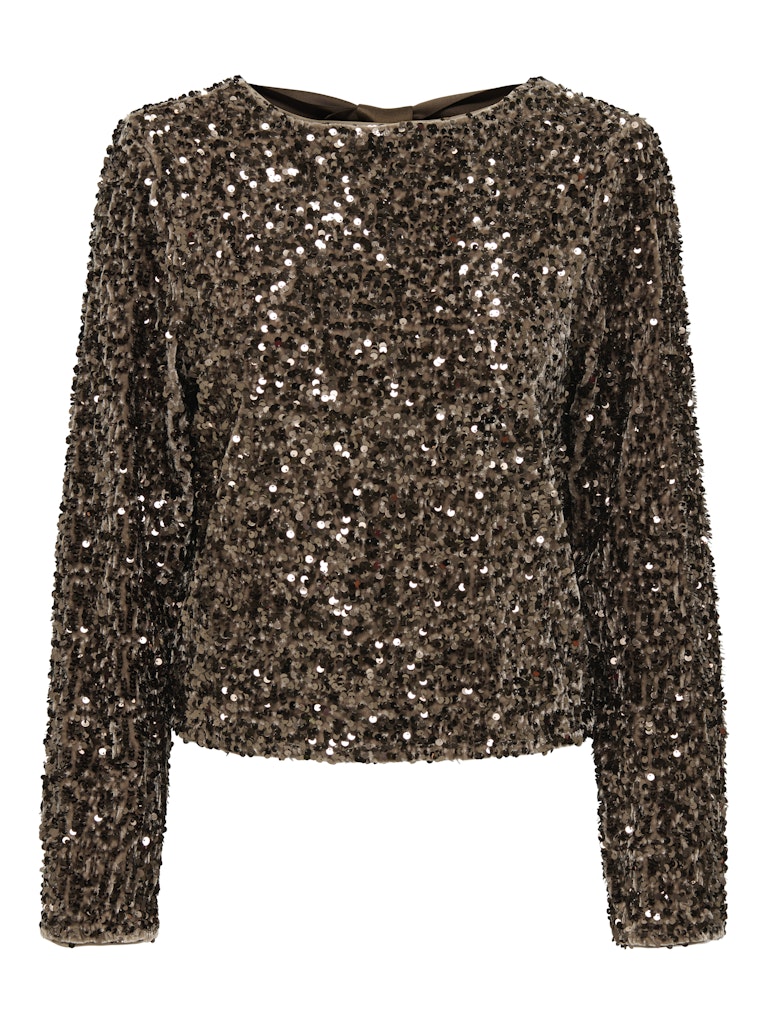 Confidence Sequin Bow Top - Mountain Trail
