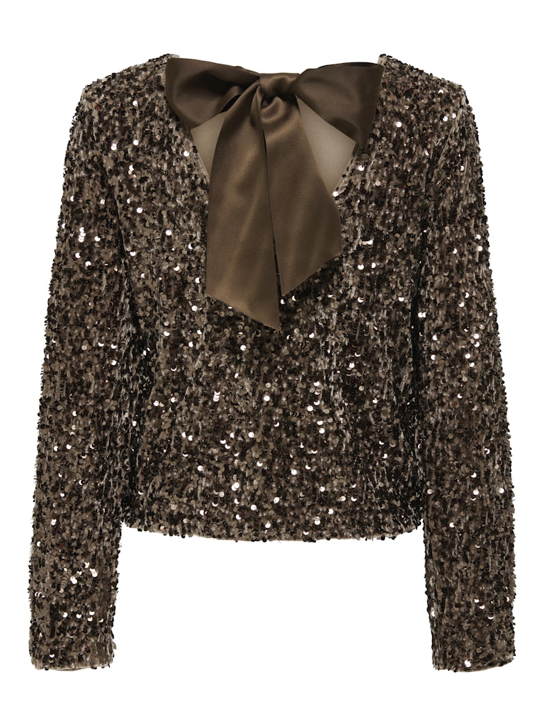 Confidence Sequin Bow Top - Mountain Trail