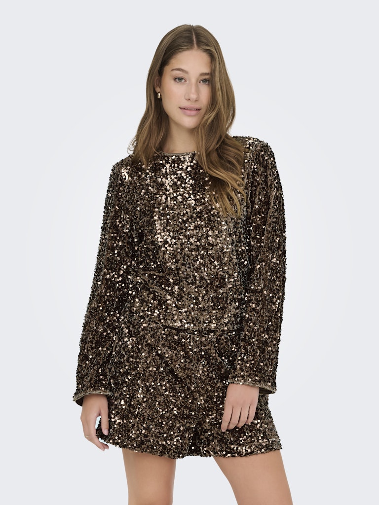 Confidence Sequin Bow Top - Mountain Trail