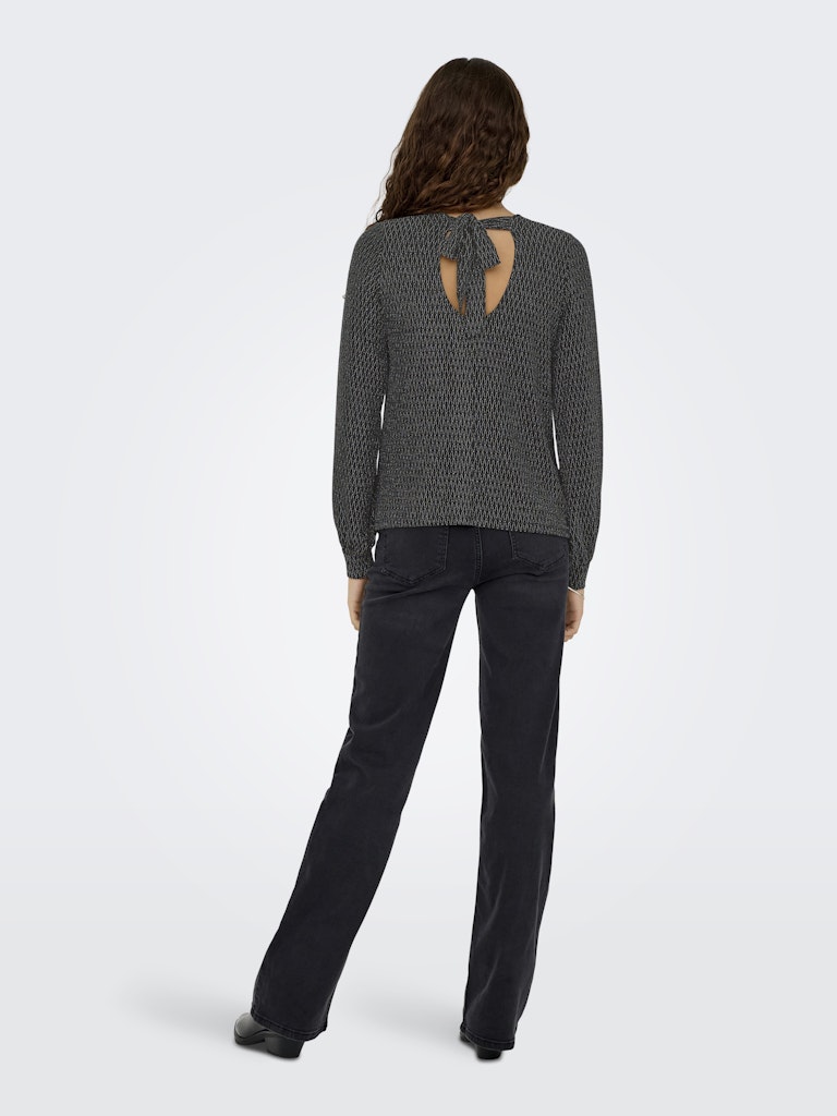 Carol Glitter Bow Top - Black Harlekin Silver