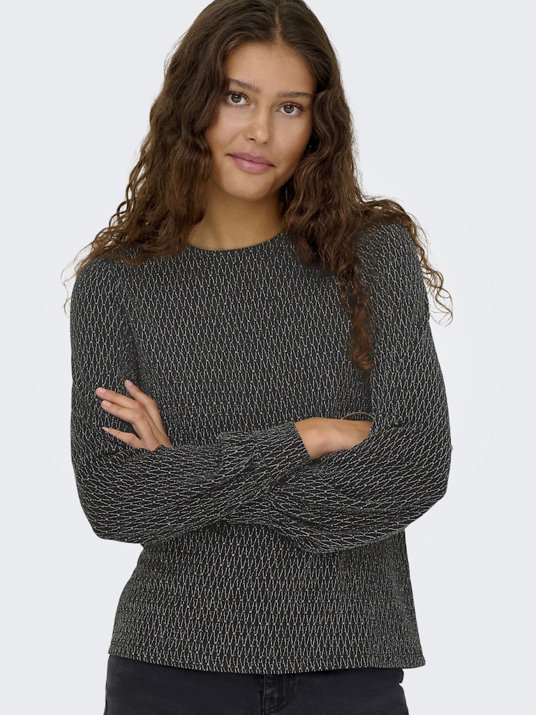 Carol Glitter Bow Top - Black Harlekin Silver