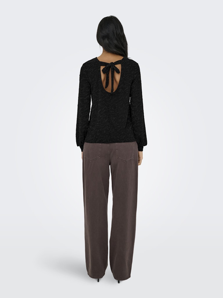 Carol Glitter Bow Top - Black Zebra