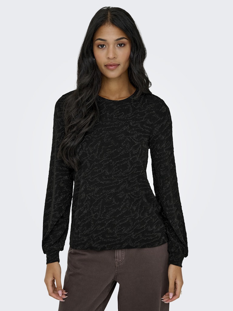 Carol Glitter Bow Top - Black Zebra
