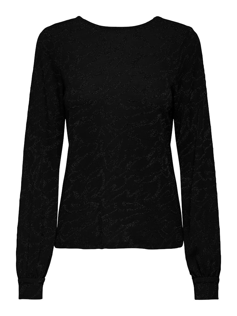 Carol Glitter Bow Top - Black Zebra