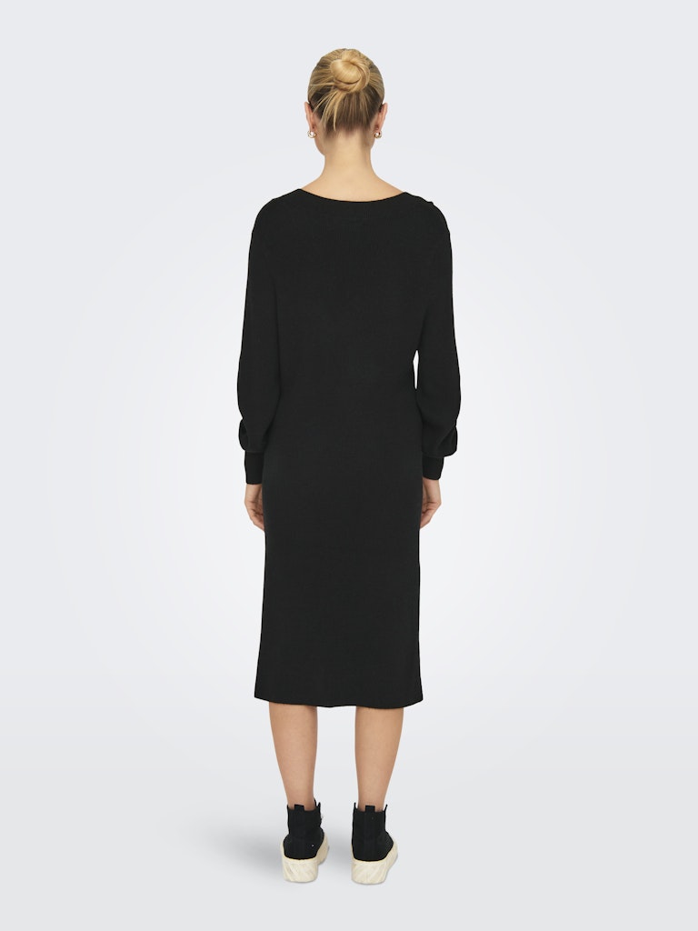Katia V-Neck Knit Dress - Black