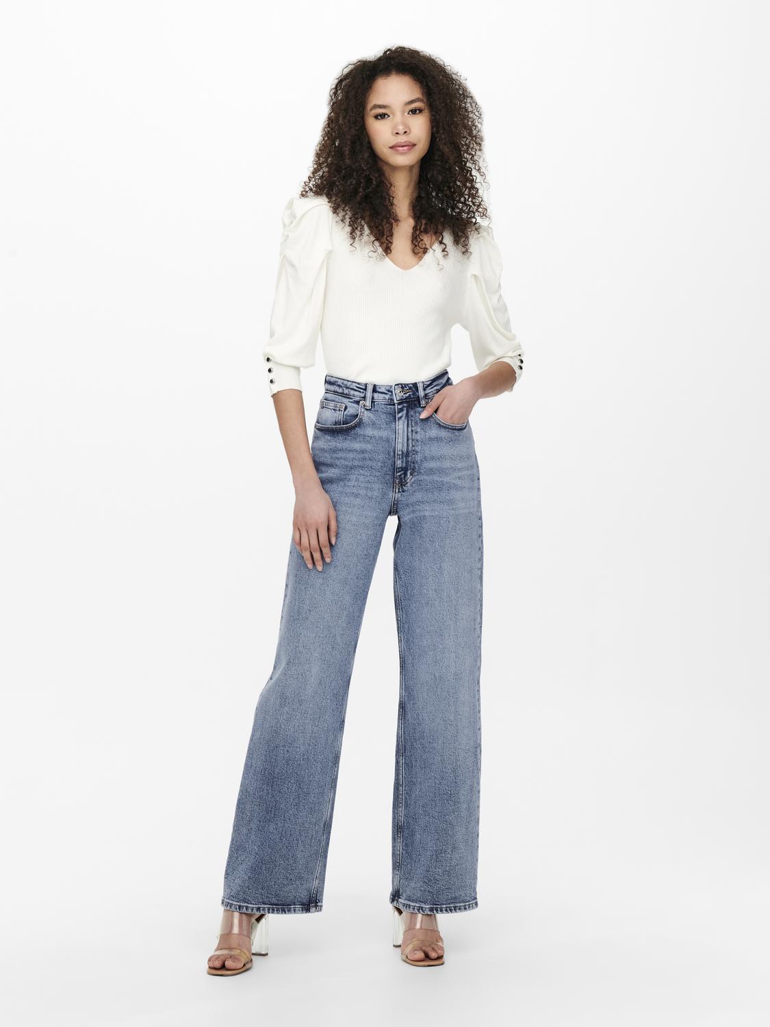 Juicy Wide Leg Jeans - Medium Blue