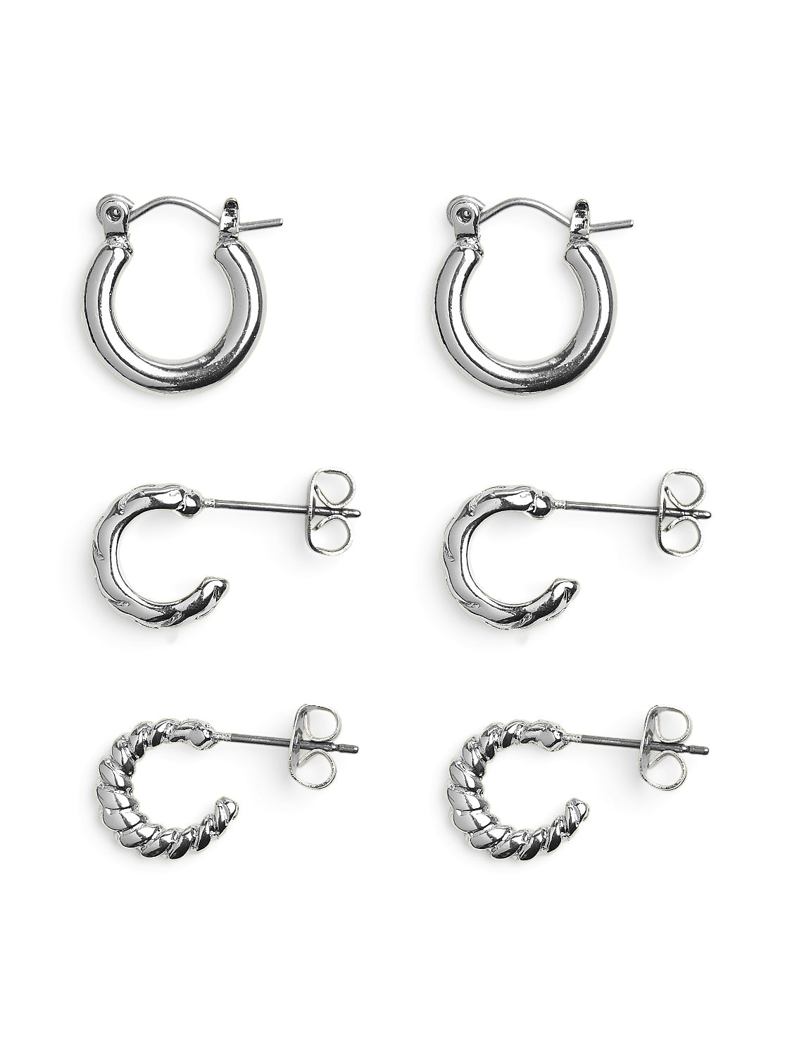 Rikki 3-Pack Hoop Earrings - Silver