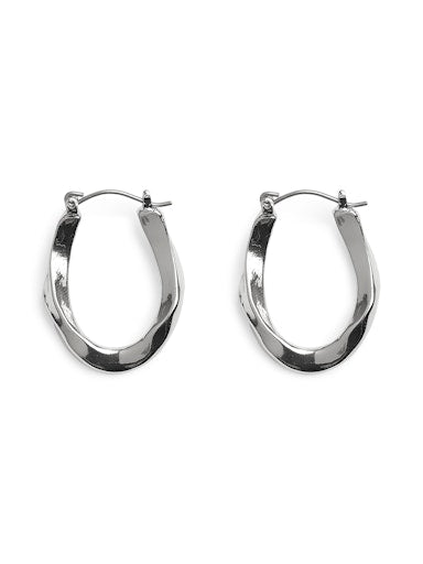 Risia Twist Hoop Earrings - Silver