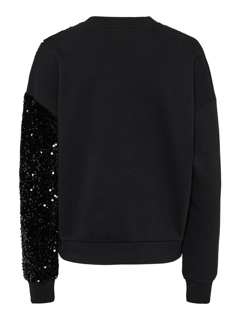 The Nancy Sequin Sweatshirt - Black Tone Sequence