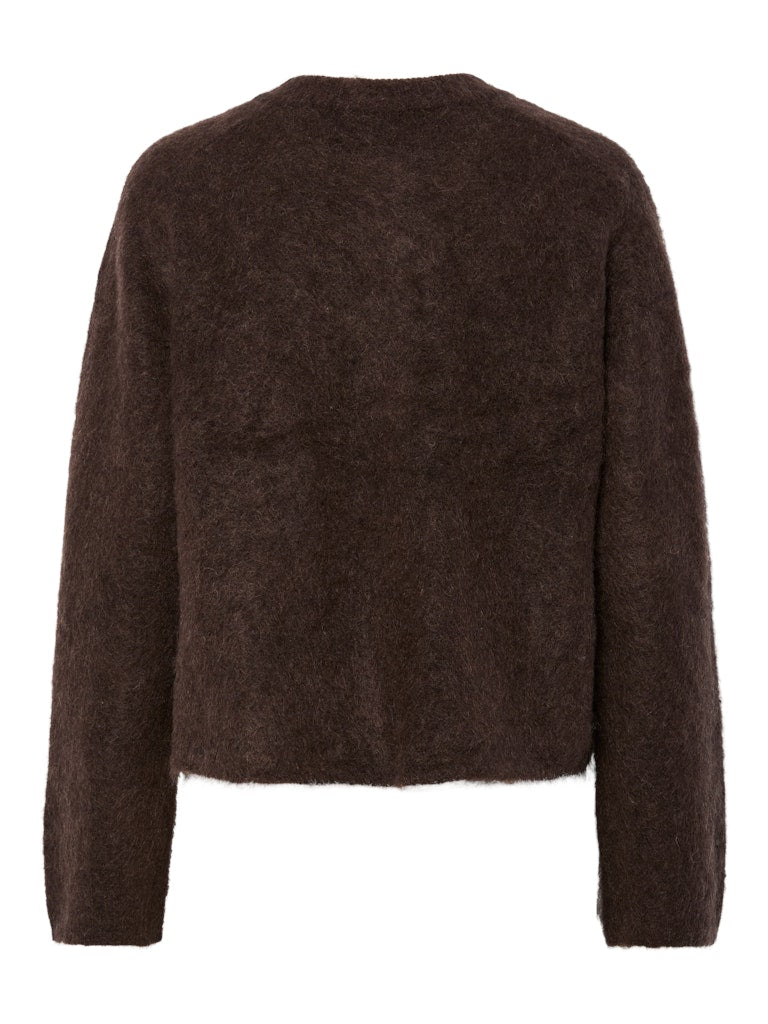 Manika O-Neck Cardigan - Hot Fudge