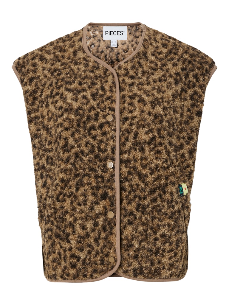 Katty Teddy Vest - Tannin Leopard