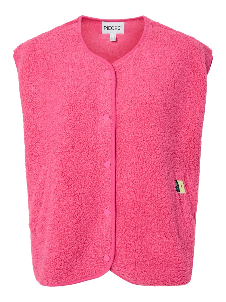 Katty Teddy Vest - Shocking Pink