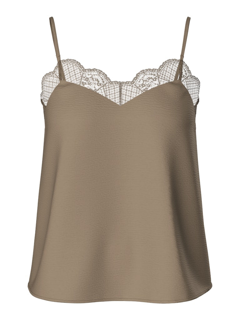Tiffany Strap Lace Top - Fossil