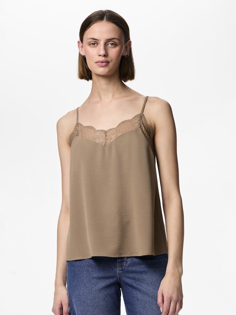 Tiffany Strap Lace Top - Fossil