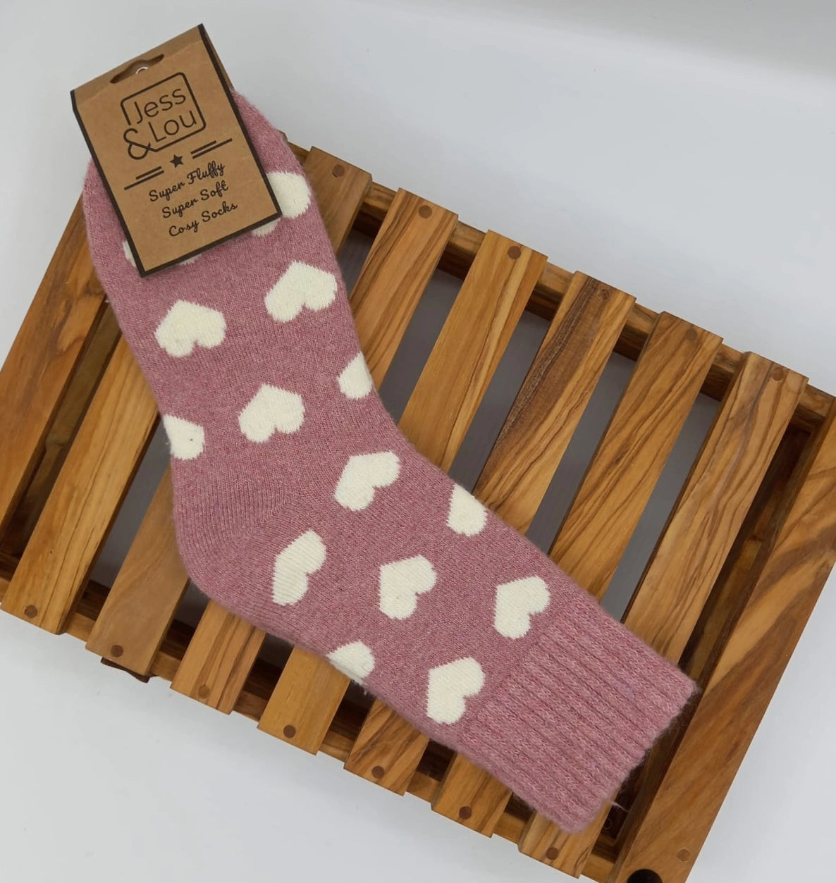 Hearts Cosy Socks - Pink