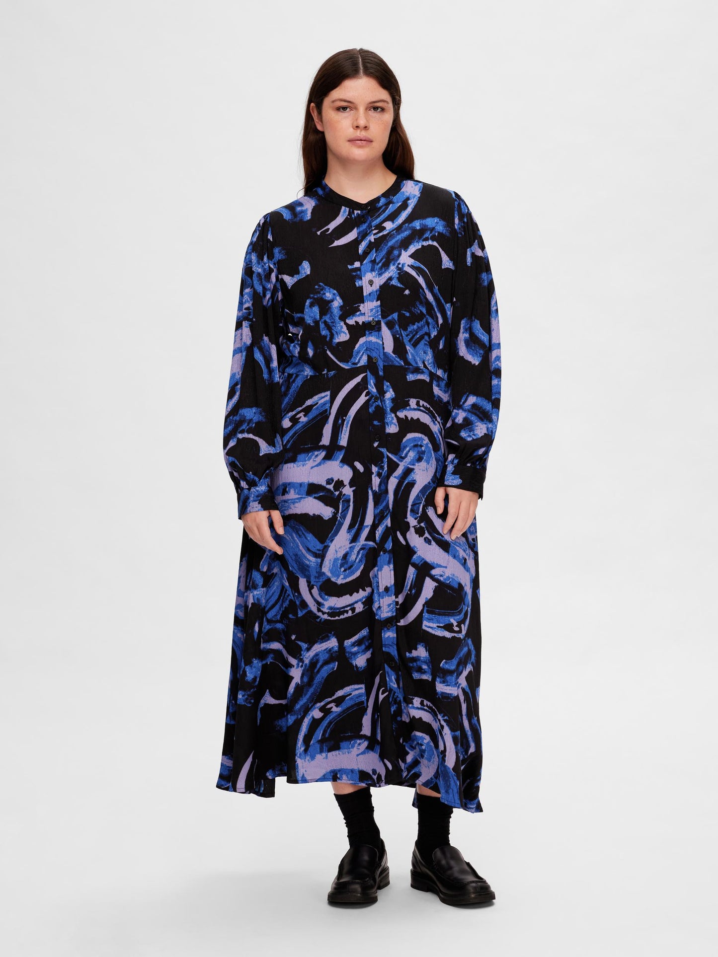 Cendela Midi Dress - Black/Blue