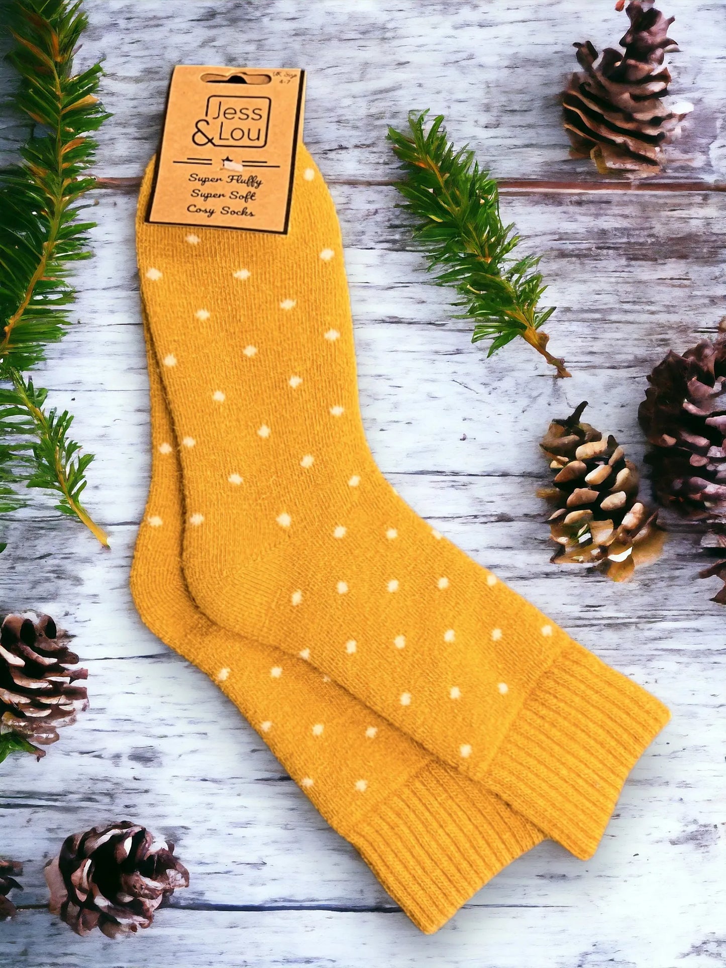 Dots Cosy Socks - Gold