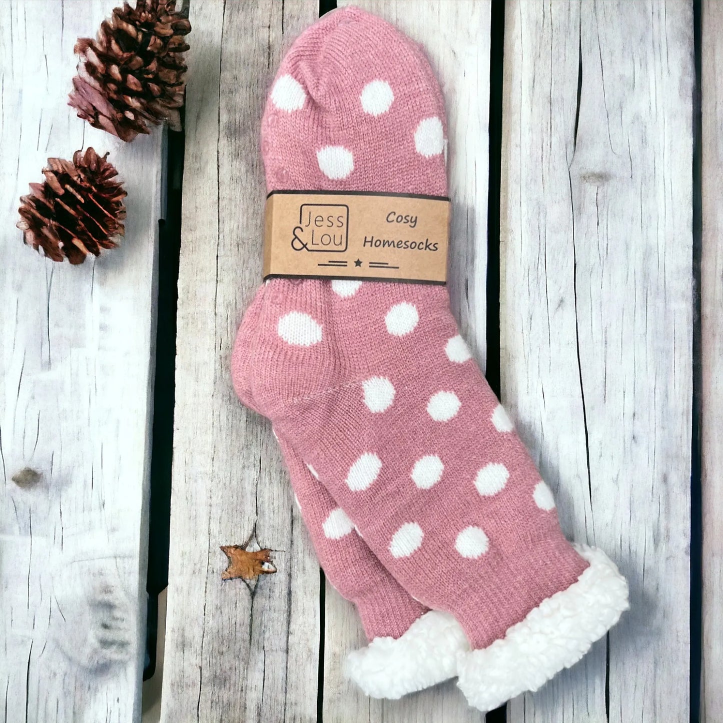 Cosy Spots Slipper Socks - Pink
